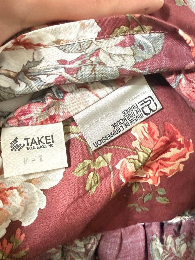 TAKEI 花柄 枕カバー＋枕 2セット まとめ売り コットン100%