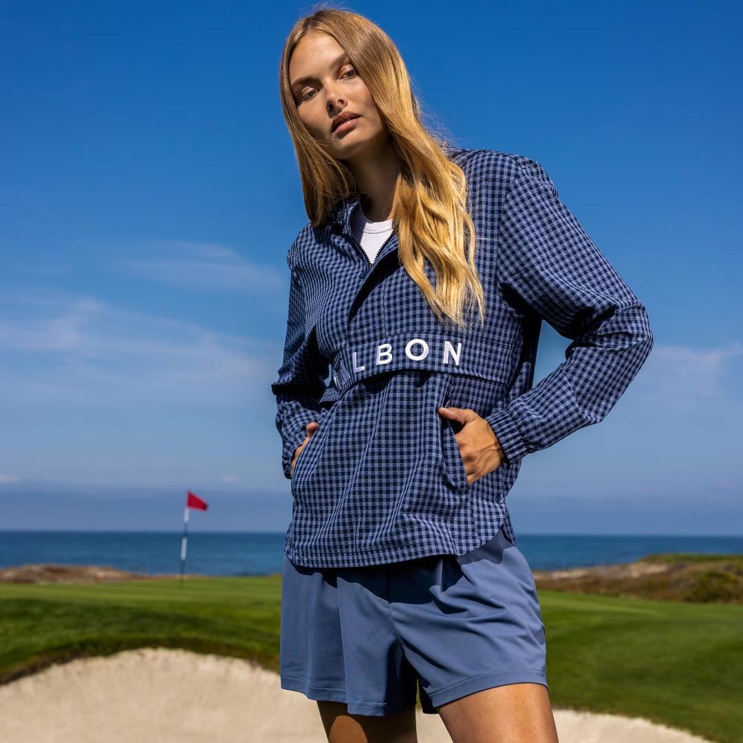 adidas × MALBON GOLF ギンガムチェックアノラックフーディー