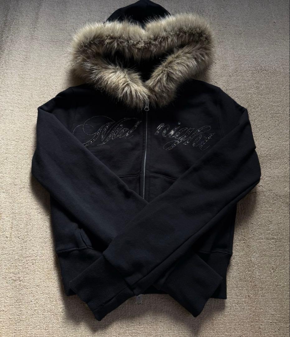 MIDNIGHTMOVE crop hair zip up ジップアップ