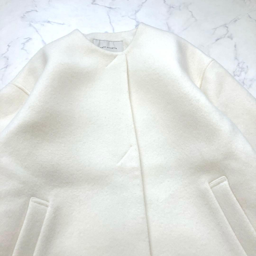 上質✨24AW ナノユニバース ウールカシミヤノーカラーミドル丈コート