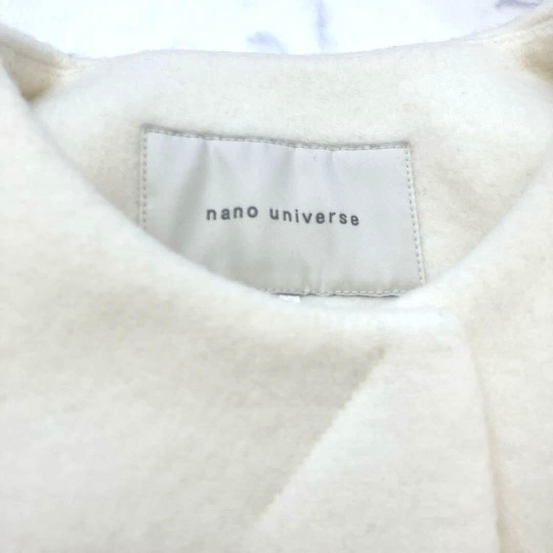 上質✨24AW ナノユニバース ウールカシミヤノーカラーミドル丈コート