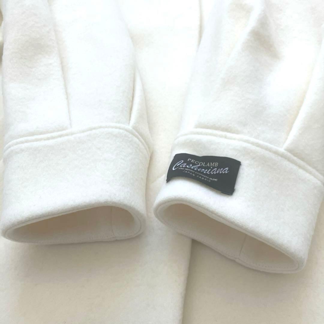 上質✨24AW ナノユニバース ウールカシミヤノーカラーミドル丈コート
