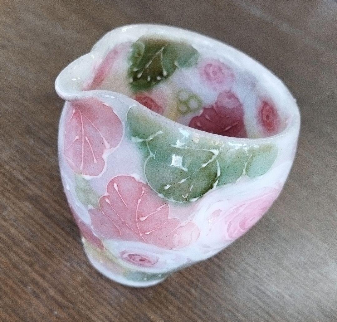 【新品・未使用】工房ゆずりは　釉彩ローズ　片口　酒器　陶器　贈り物