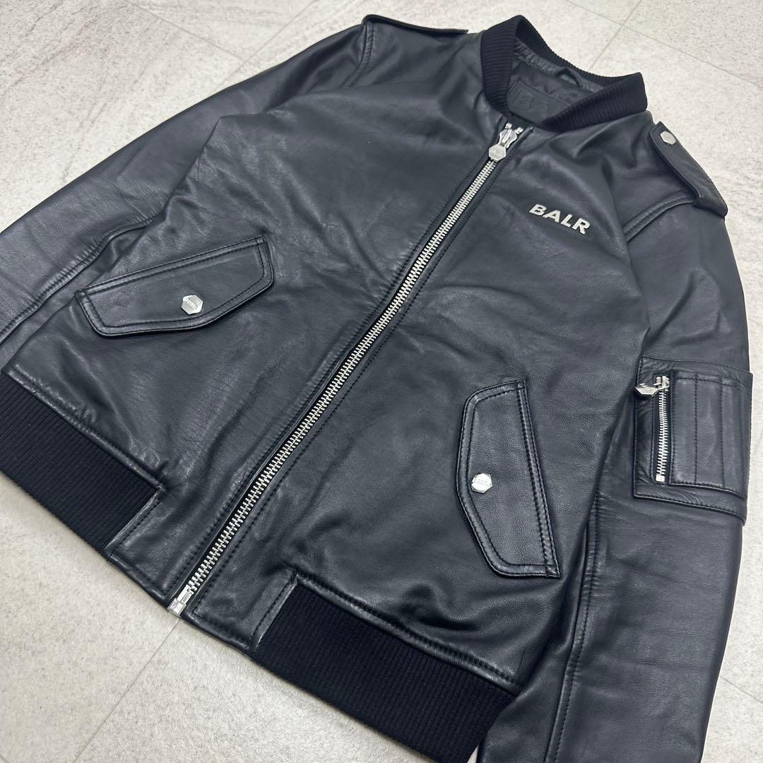 【BALR.】2way HOODED LEATHER BOMBER JACKET