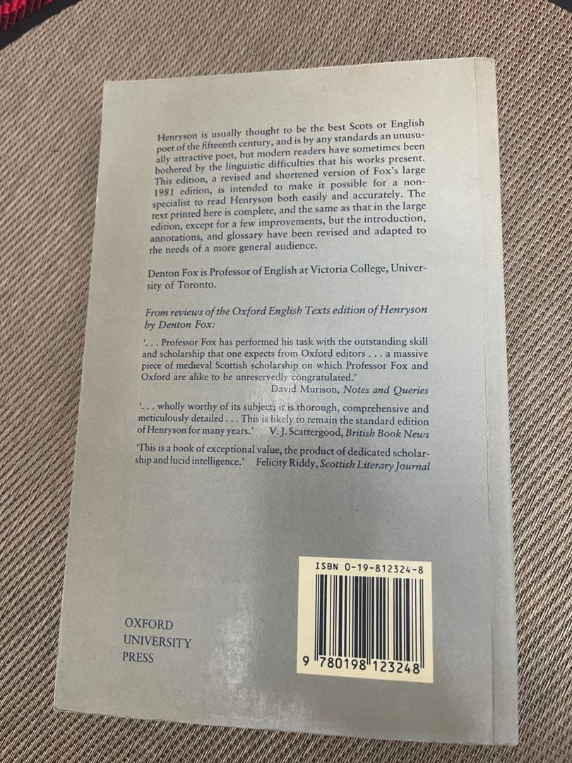 希少　Robert Henryson The Poems