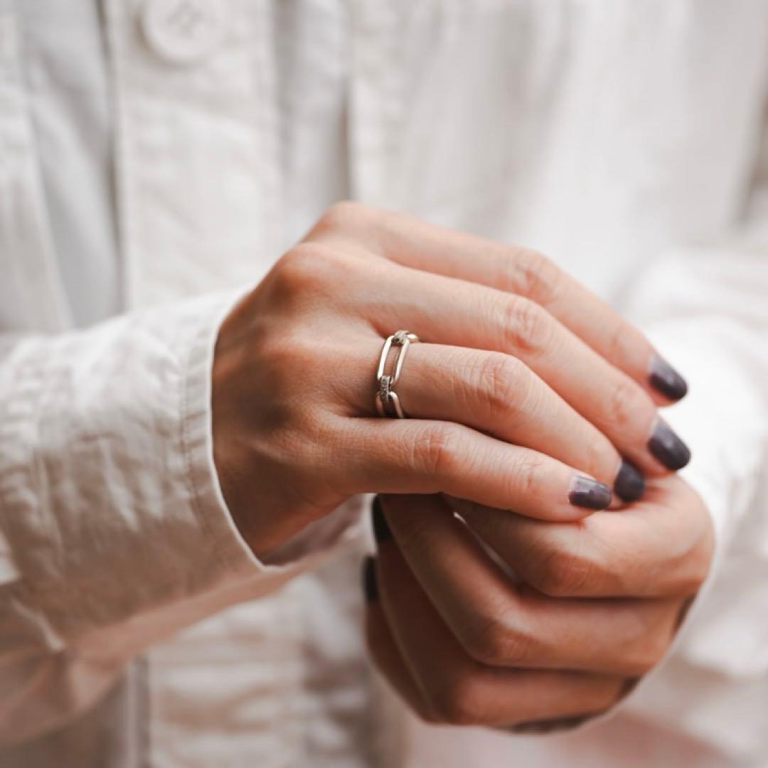 【hum】Deco Lace Square Chain Ring (9.5号)