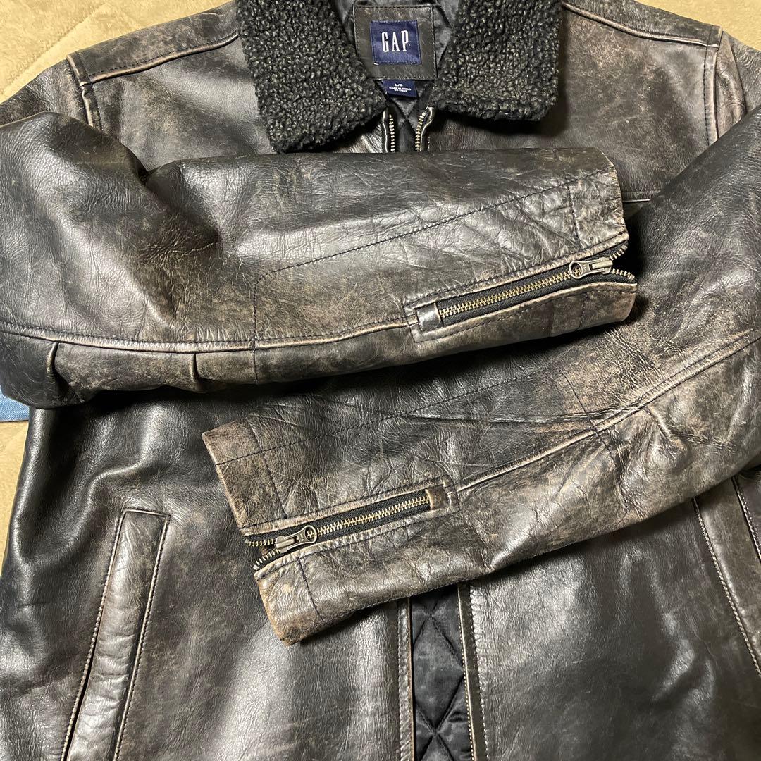 OLD GAP レザーボンバージャケット　本革　オールレザー