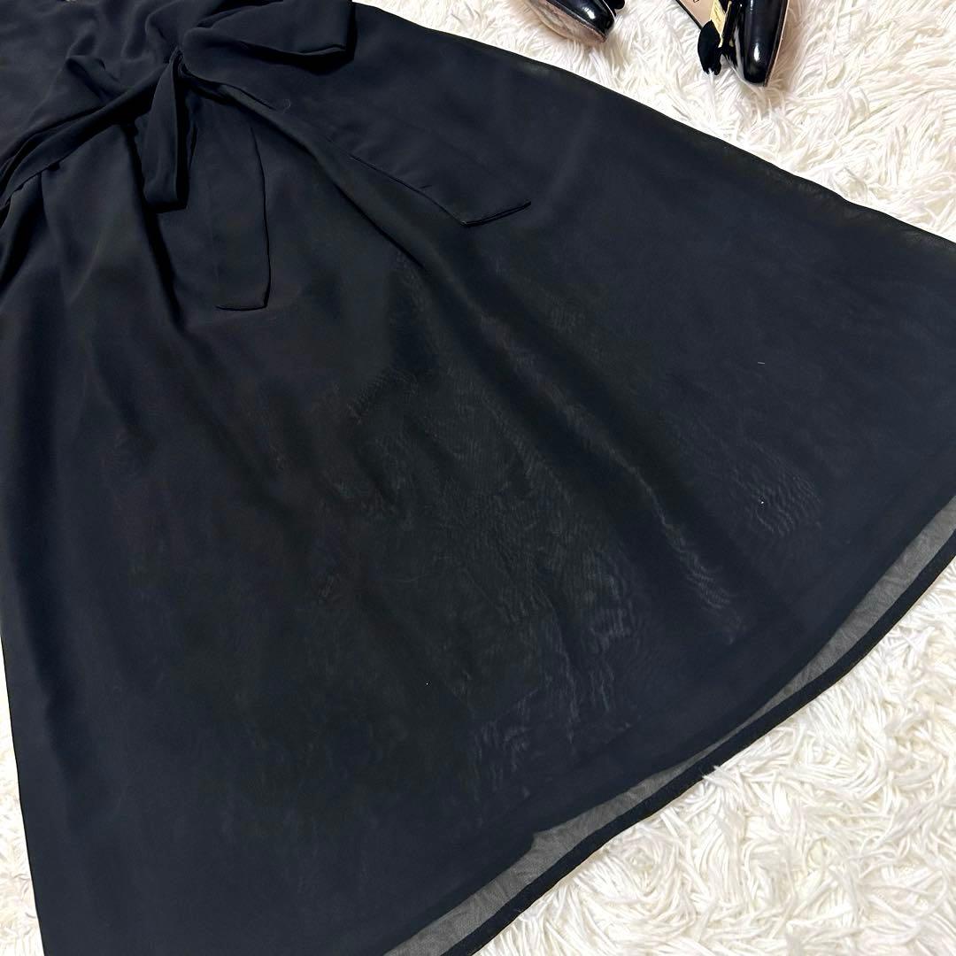 美品　マタニティ　セットアップ　ワンピース　リボン　ツイード　黒　L