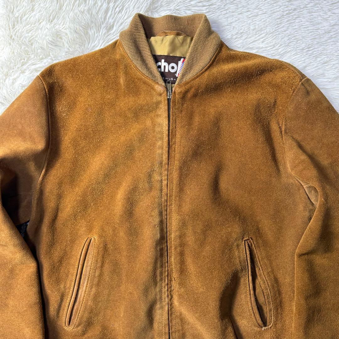 USA製 SCHOTT【スエードレザー 】ボンバージャケット L 80s 短丈