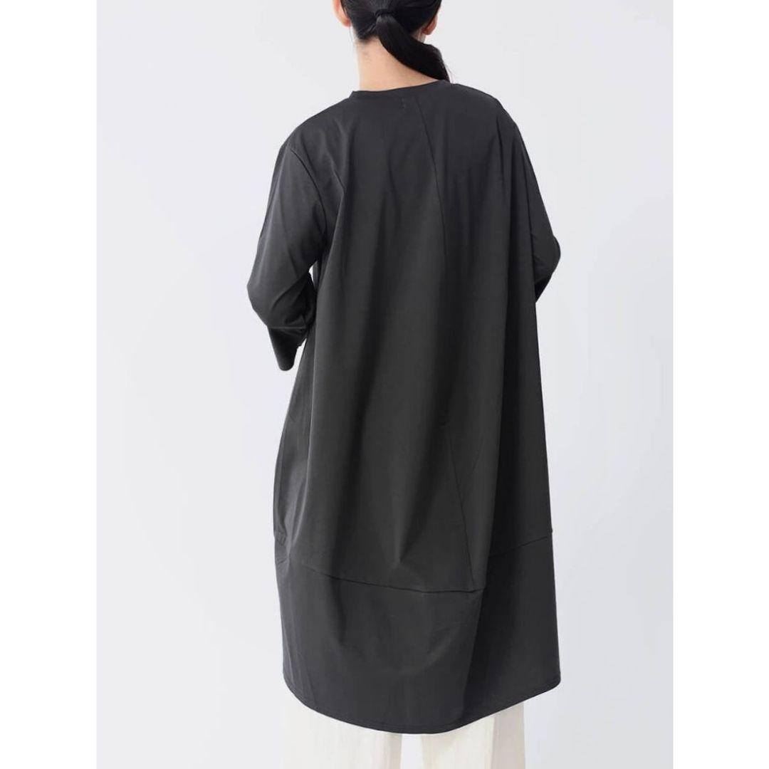 新品◎Aga／バックロング ヘムラインロングカットソー チュニック ブラック黒