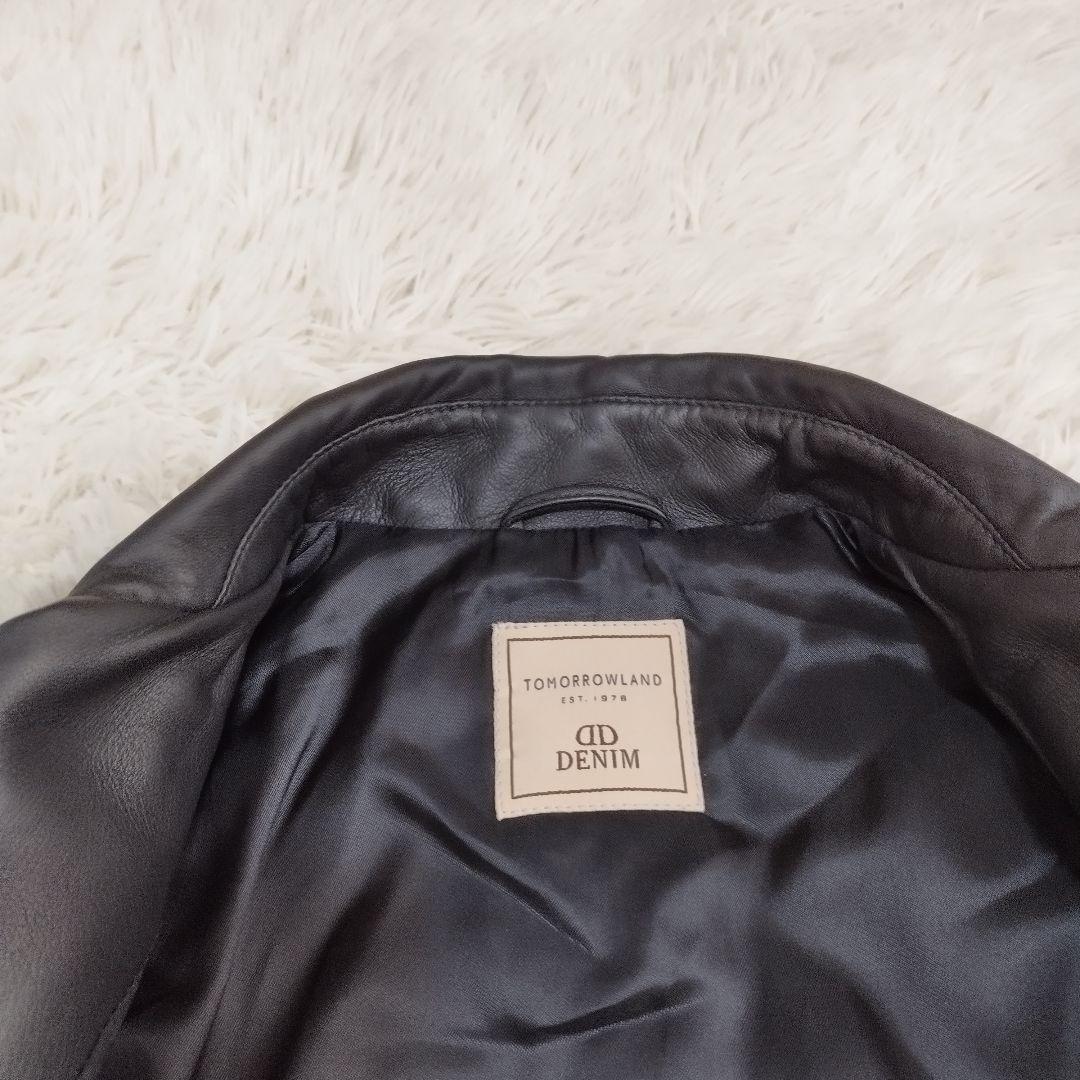20489✨️トゥモローランド 48 L ダブルライダースジャケット 羊革