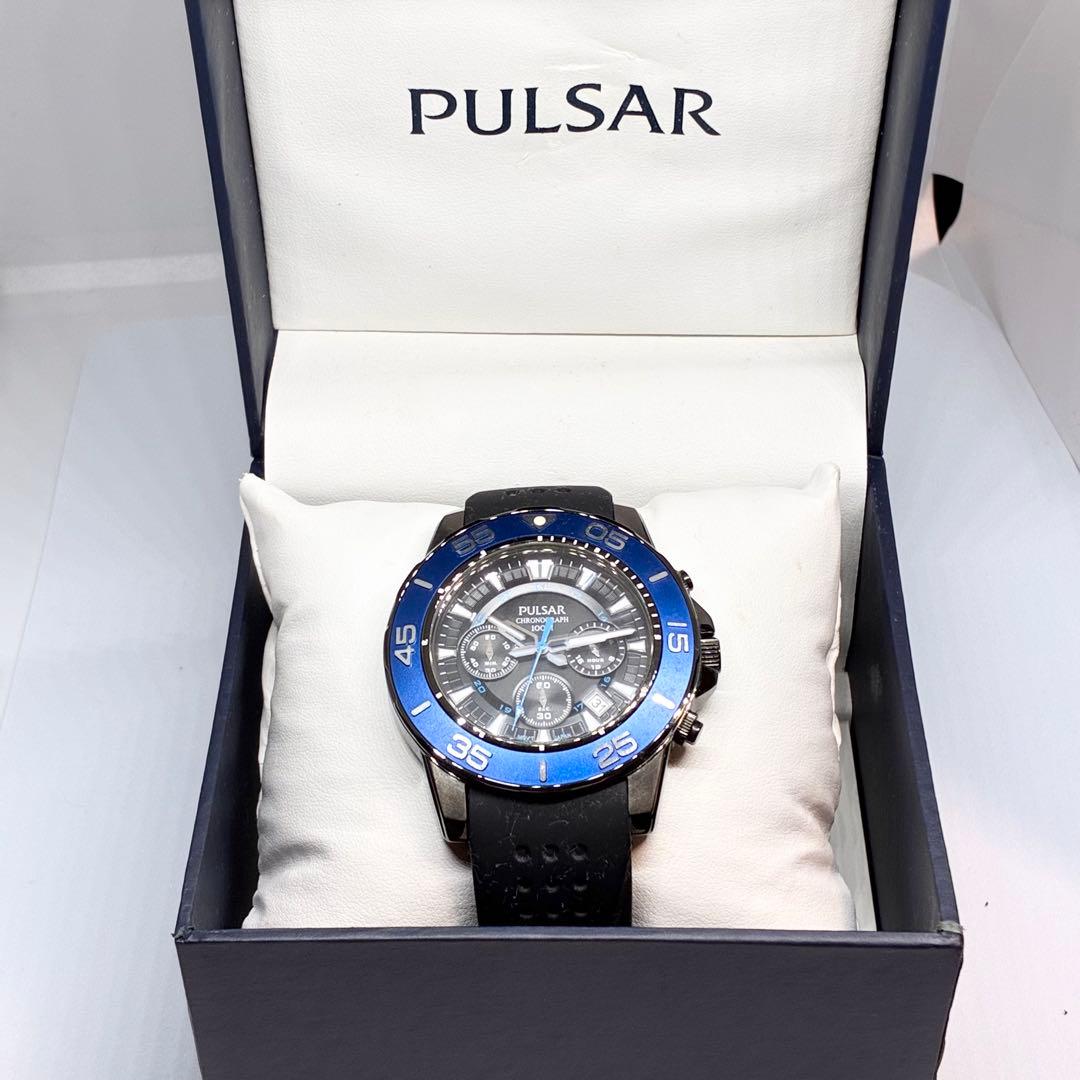 特*日様 【電池交換 動作確認済】SEIKO PULSAR クロノグラフ 防水