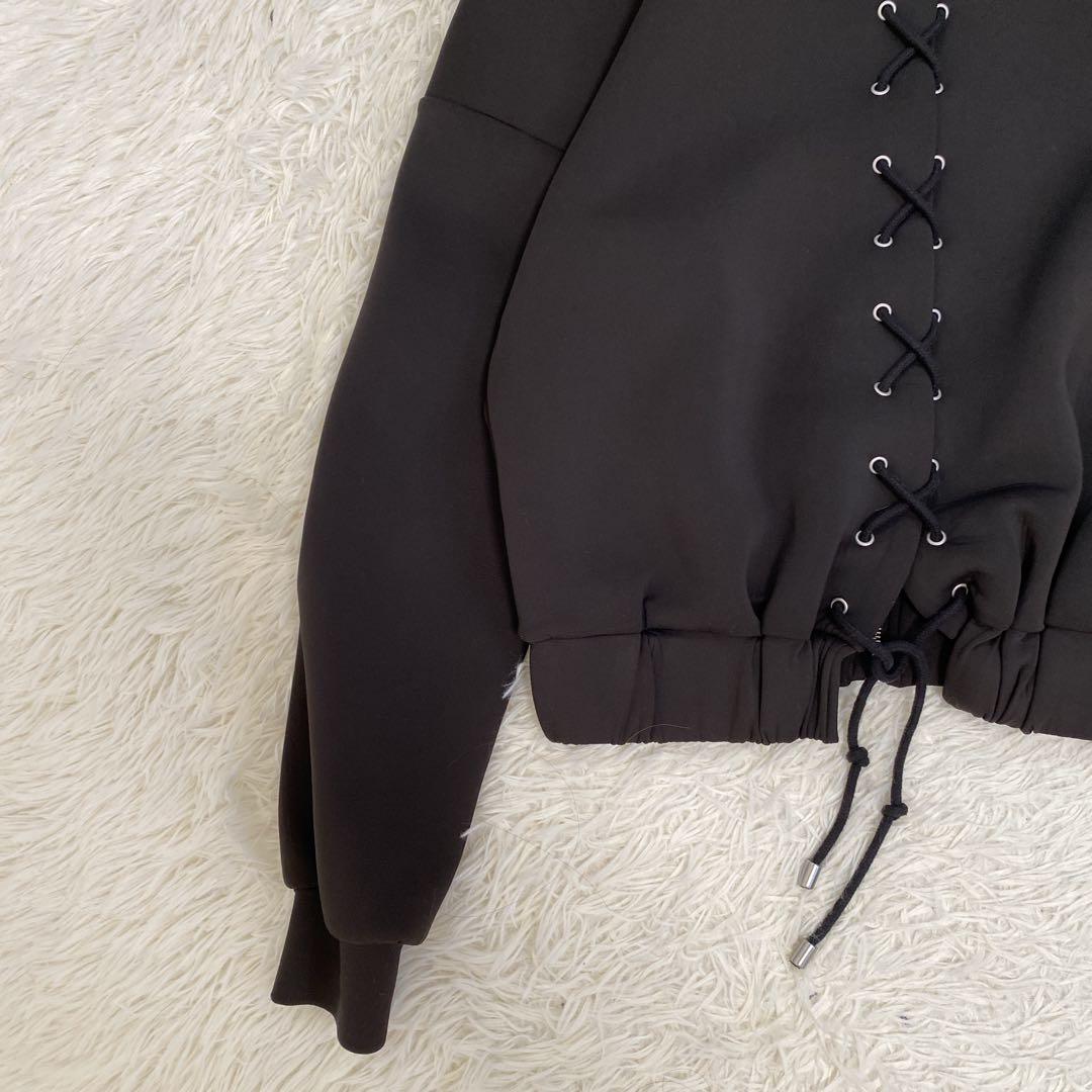 AMERI BACK LACE UP PARKA バックレースアップパーカー 黒