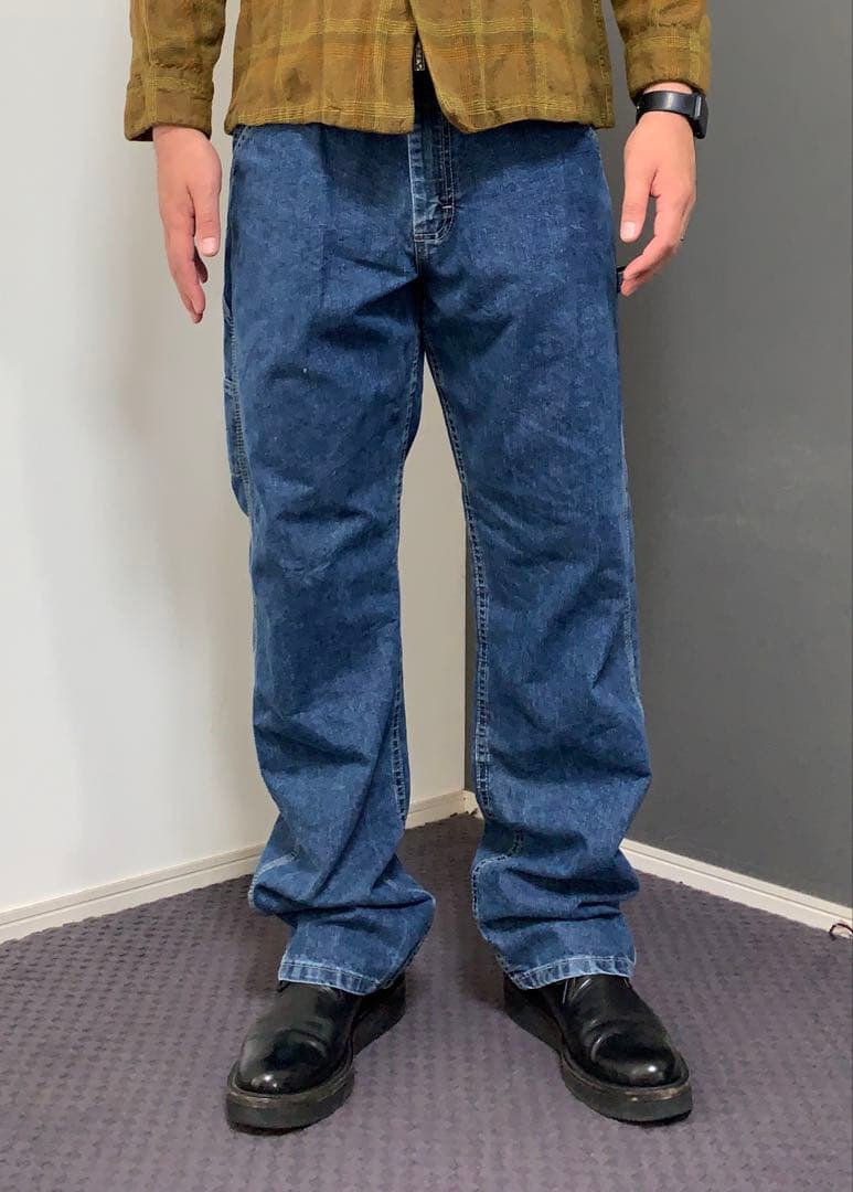 【ガクガク】00s “Lee” デニムペインターパンツ メキシコ製 縦落ち