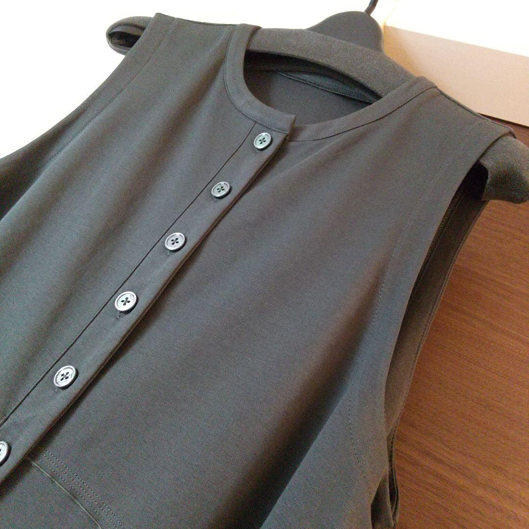 新品タグ付 ベスト 黒 ブラック ジレ ゆったり l ll 今季購入 未使用 春