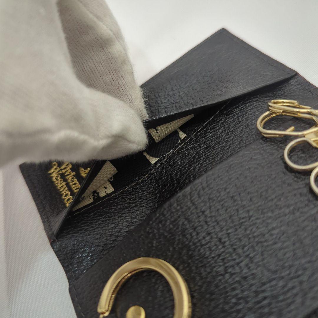 【良品】Vivianne Westwood オーブ ロゴ 4連 レザーキーケース