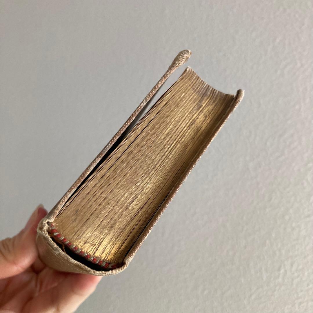 L916洋書ドイツアンティーク古書　儚げな勿忘草の装丁が美しいメモリアルブック