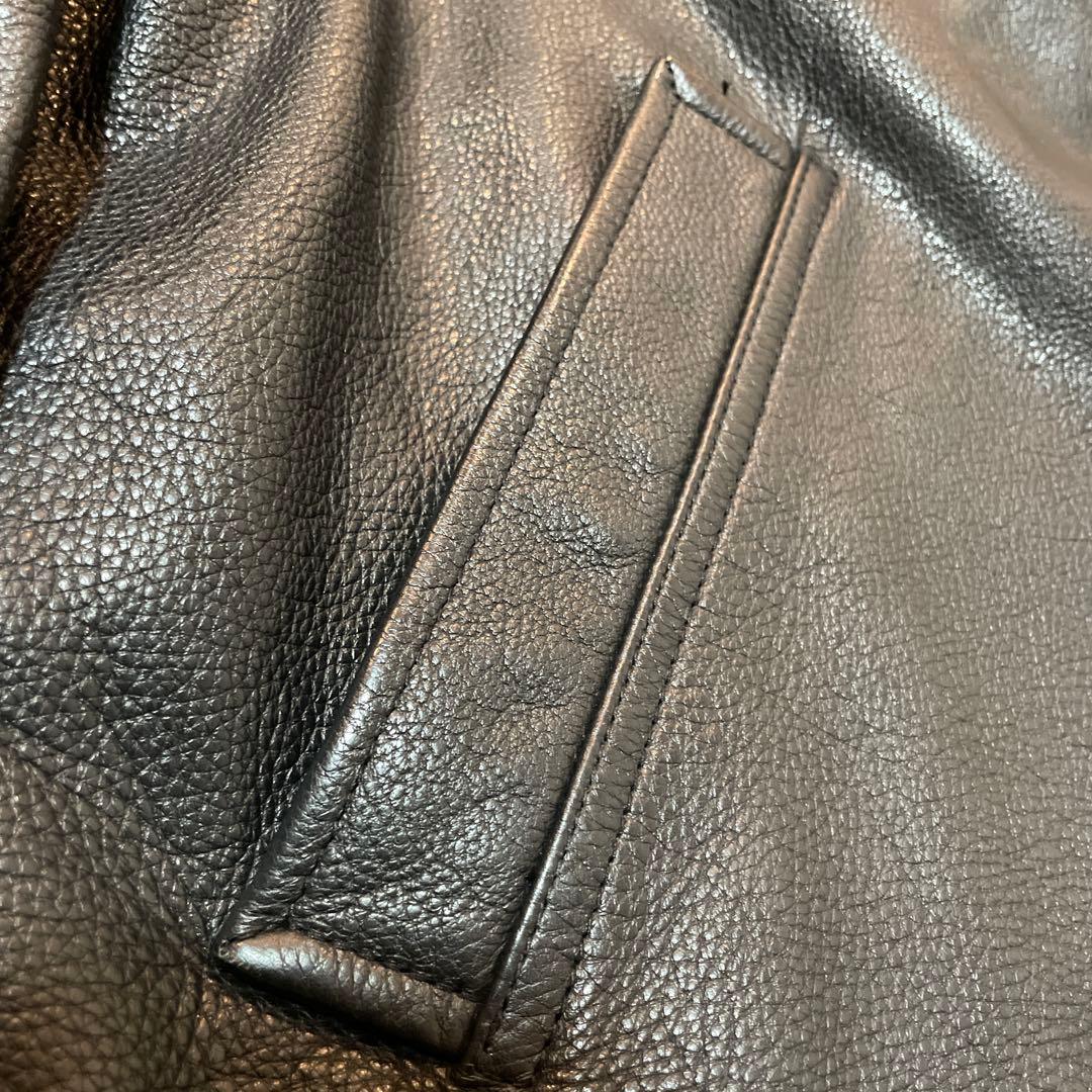 極美　90s〜　OLD GAP Leather Car Coat ブラックM