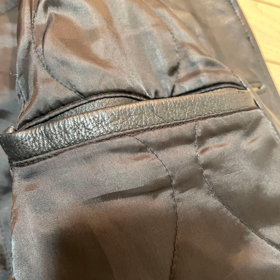 極美　90s〜　OLD GAP Leather Car Coat ブラックM