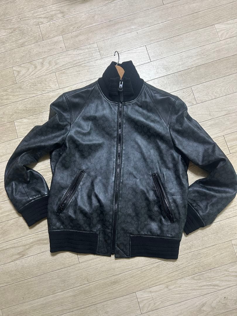 春物　coach シグネチャーレザージャケット　メンズ