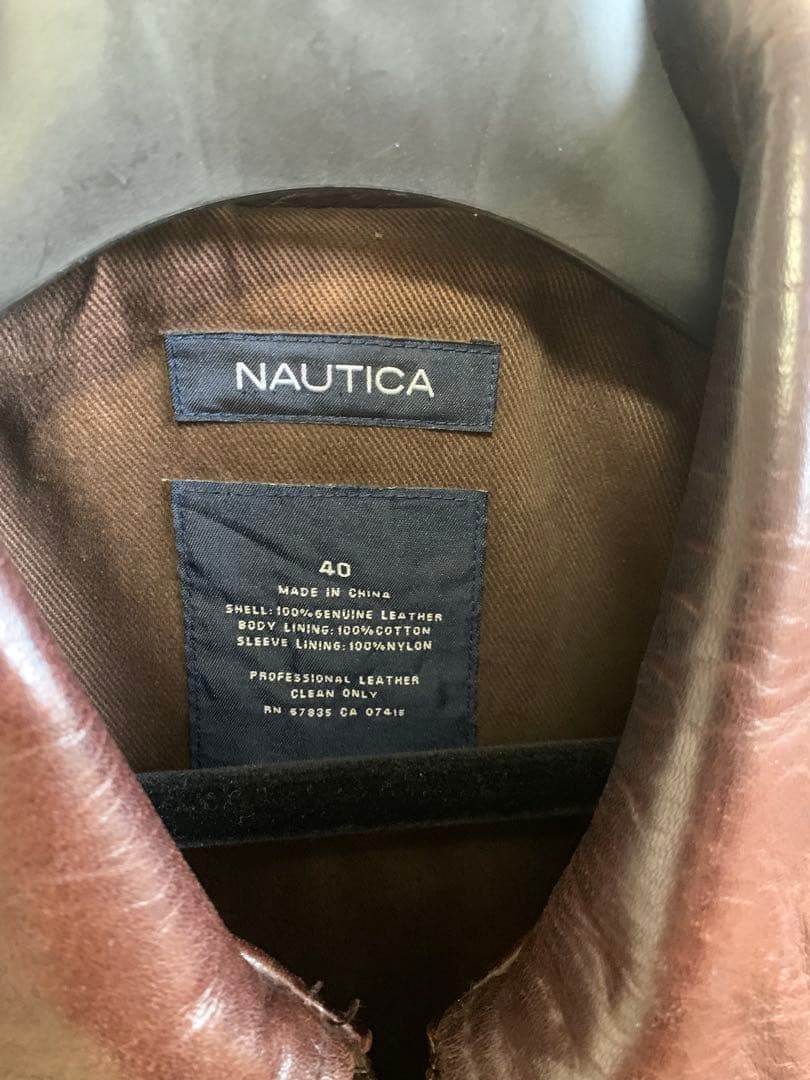 NAUTICA レザージャケット　サイズ40 ブラウン
